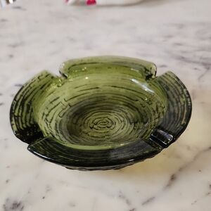 Vintage | Anchor Hocking Green Glass Ashtray